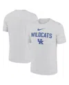 Nike Men's White Kentucky Wildcats Campus Slant Velocity Performance T-shirt In Gray