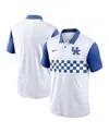 Nike Men's White Kentucky Wildcats Primetime Campus Vapor Performance Polo In White,royal