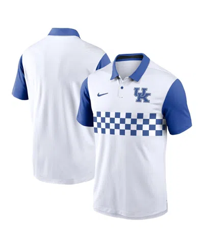 NIKE MEN'S WHITE KENTUCKY WILDCATS PRIMETIME CAMPUS VAPOR PERFORMANCE POLO