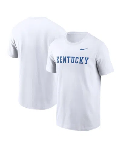Nike Men's White Kentucky Wildcats Primetime Evergreen Wordmark T-shirt In White