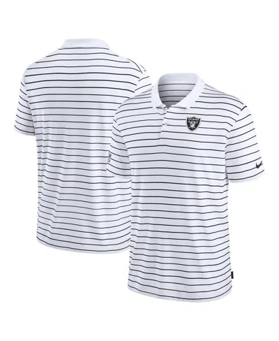 Nike Men's White Las Vegas Raiders Sideline Lock Up Victory Performance Polo In White,black
