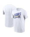 Nike Men's White Los Angeles Rams Essential Blitz Lockup T-shirt In White