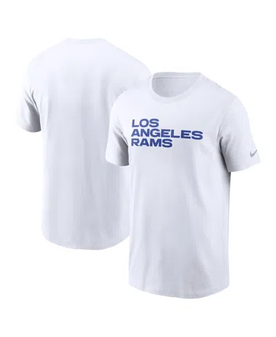 NIKE MEN'S WHITE LOS ANGELES RAMS PRIMETIME WORDMARK ESSENTIAL T-SHIRT