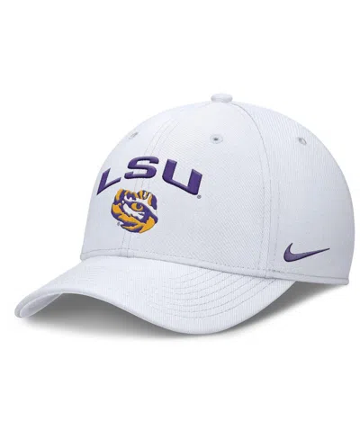 NIKE MEN'S WHITE LSU TIGERS 2025 ON-FIELD RISE PERFORMANCE FLEX HAT