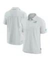 Nike Men's Miami Dolphins Sideline Lockup Performance Polo In White,aqua