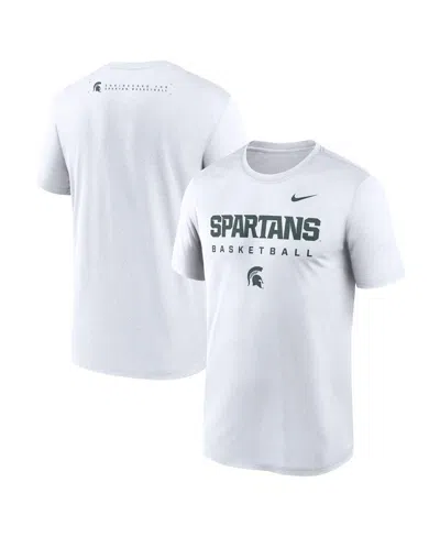 NIKE MEN'S WHITE MICHIGAN STATE SPARTANS 2025 COURTSIDE BASKETBALL LEGEND DRI-FIT T-SHIRT
