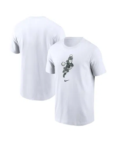 Nike Men's White Michigan State Spartans Basketball Sparty Sport T-shirt