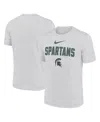 Nike Men's White Michigan State Spartans Campus Slant Velocity Performance T-shirt In White