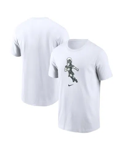 Nike Men's White Michigan State Spartans Football Sparty Sport T-shirt
