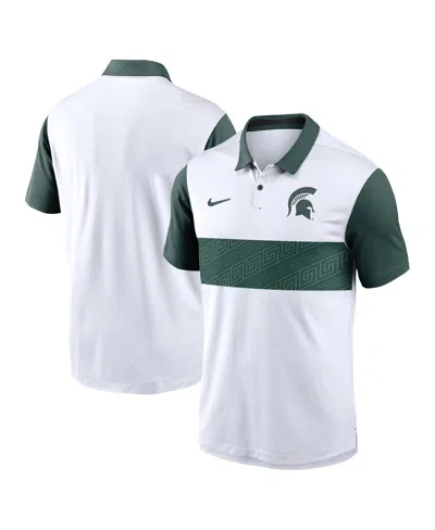 NIKE MEN'S WHITE MICHIGAN STATE SPARTANS PRIMETIME CAMPUS VAPOR PERFORMANCE POLO