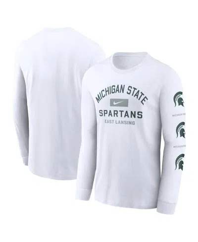 Nike Men's White Michigan State Spartans Primetime Classic Location Long Sleeve T-shirt