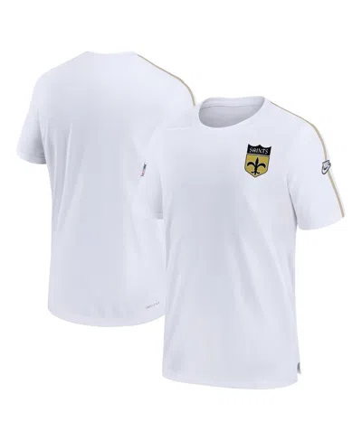 Nike Men's White New Orleans Saints Sideline Alternate Logo Coach Performance Top