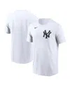 Nike Men's White New York Yankees Fuse Wordmark T-shirt In White