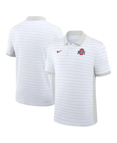 Nike Men's White Ohio State Buckeyes 2025 Early Season Coaches Sideline Victory Stripe Performance Polo S