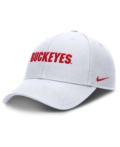 Nike White Ohio State Buckeyes 2025 On-field Rise Performance Adjustable Hat