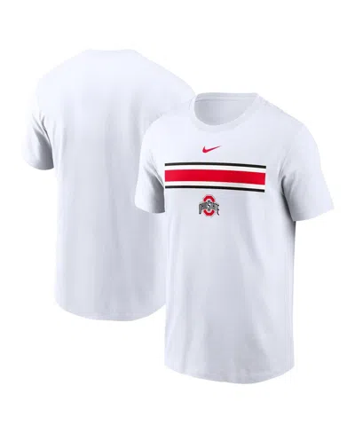 Nike Men's White Ohio State Buckeyes Campus Pattern T-shirt