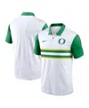 Nike Men's White Oregon Ducks Primetime Campus Vapor Performance Polo In White,green