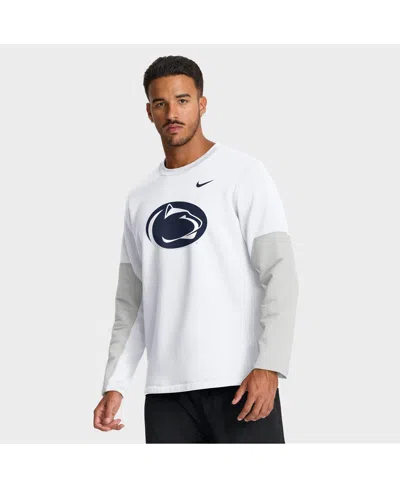 NIKE MEN'S WHITE PENN STATE NITTANY LIONS 2025 SIDELINE COACH PERFORMANCE LONG SLEEVE T-SHIRT