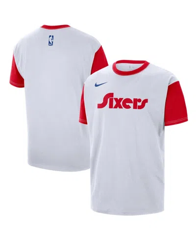 NIKE MEN'S WHITE PHILADELPHIA 76ERS 2024/25 CITY EDITION COURTSIDE COLOR BLOCK T-SHIRT