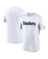 Nike Men's White Pittsburgh Steelers Primetime Wordmark Essential T-shirt In White