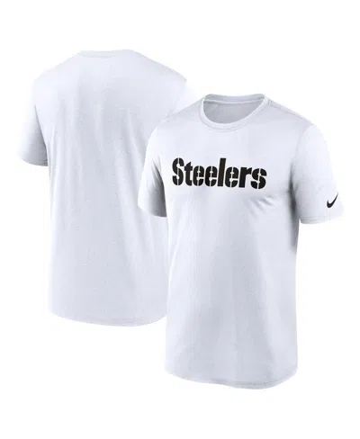 NIKE MEN'S WHITE PITTSBURGH STEELERS LEGEND WORDMARK PERFORMANCE T-SHIRT