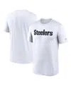 Nike Men's White Pittsburgh Steelers Primetime Wordmark Essential T-shirt In White