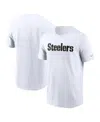 Nike Men's White Pittsburgh Steelers Primetime Wordmark Essential T-shirt In White