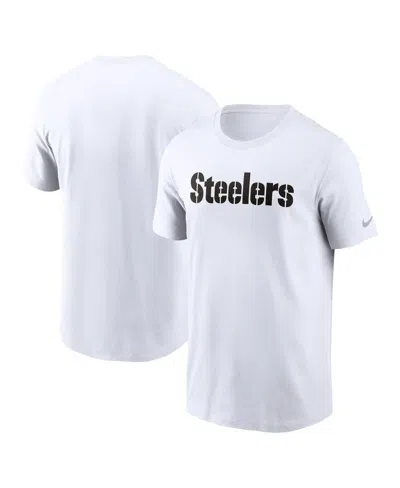 NIKE MEN'S WHITE PITTSBURGH STEELERS PRIMETIME WORDMARK ESSENTIAL T-SHIRT