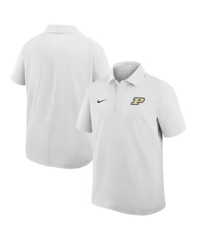 Nike Men's White Purdue Boilermakers Woven Polo Shirt