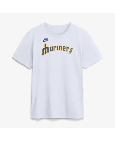 Nike Men's White Seattle Mariners Cooperstown Collection Wordmark T-shirt