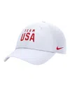 Nike Men's White Team Usa On-field Club Ripstop Dri-fit Adjustable Hat In White