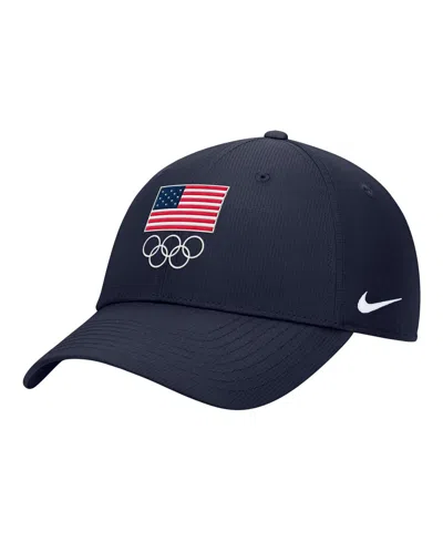 Nike Navy Team Usa On-field Club Ripstop Dri-fit Adjustable Hat In Blue