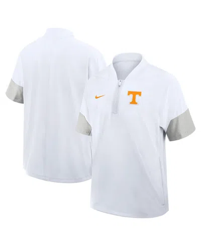 Nike Men's White Tennessee Volunteers 2025 Sideline Short Sleeve Quarter-zip Coach Jacket
