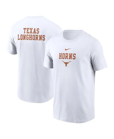 NIKE MEN'S WHITE TEXAS LONGHORNS 2-HIT STACKED T-SHIRT