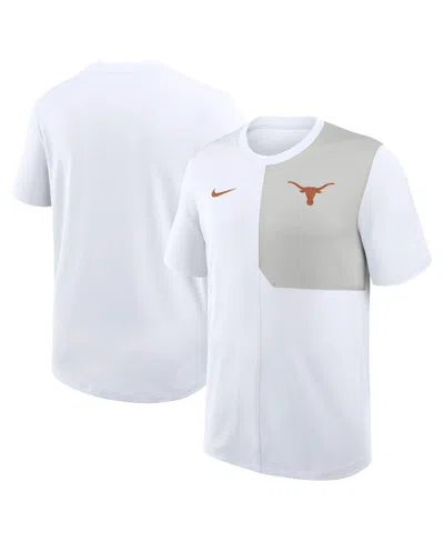 Nike Kids' Men's White Texas Longhorns 2025 Sideline Uv Performance Coach T-shirt