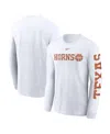 Nike Men's White Texas Longhorns Basketball Icon Two-hit Long Sleeve T-shirt In White