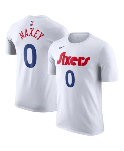 Nike Men's White Tyrese Maxey Philadelphia 76ers 2024/25 City Edition Name Number T-shirt