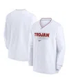 Nike White Usc Trojans 2024 Sideline Pullover Windshirt In White