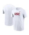 Nike Men's White Usc Trojans Primetime Evergreen Wordmark T-shirt In White