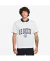 Nike Men's White Usmnt Club Knit Polo Shirt In White