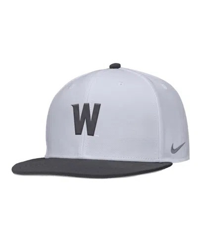 Nike Men's White Washington State Cougars On-field Baseball Performance Fitted Hat
