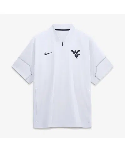 Nike Men's White West Virginia Mountaineers 2026 Sideline Short Sleeve Quarter-zip Coach Jacket