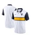 Nike West Virginia Mountaineers Primetime Campus Vapor  Men's Dri-fit College Polo In White,navy