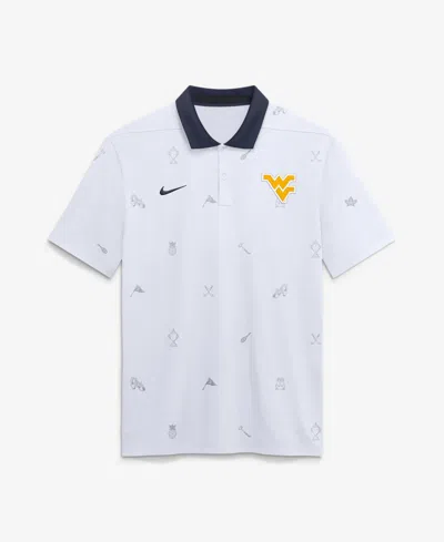 Nike Men's White West Virginia Mountaineers Vapor Pattern Dri-fit Polo Shirt