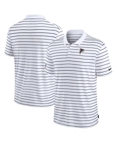 Nike Men's White/black Atlanta Falcons Sideline Lock Up Victory Performance Polo In White,black