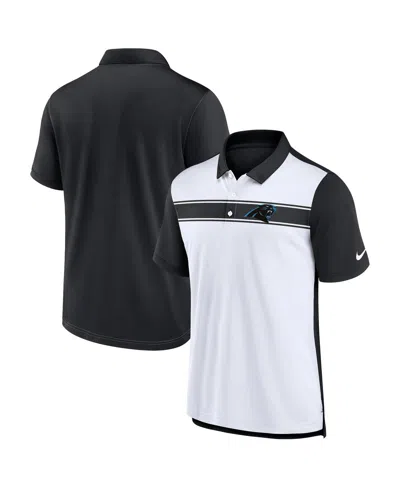 Nike Men's White/black Carolina Panthers Rewind Pique Polo Shirt