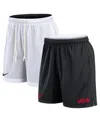 Nike Men's White/black Georgia Bulldogs Primetime Reversible Performance Shorts In White,black