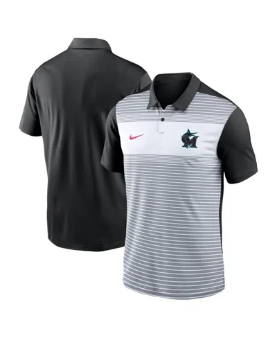 Nike Men's White/black Miami Marlins 2025 City Connect Fashion Legacy Icon Vapor Performance Polo Shirt In Multi