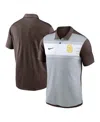 Nike Men's White/brown San Diego Padres Vapor Striped Performance Polo Shirt In White,brown