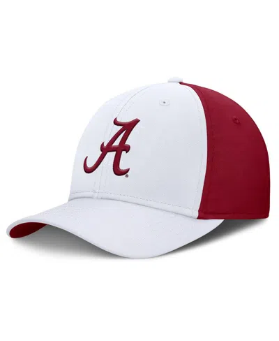 Nike Men's White/crimson Alabama Crimson Tide 2025 Sideline Rise Local Performance Flex Hat In Multi
